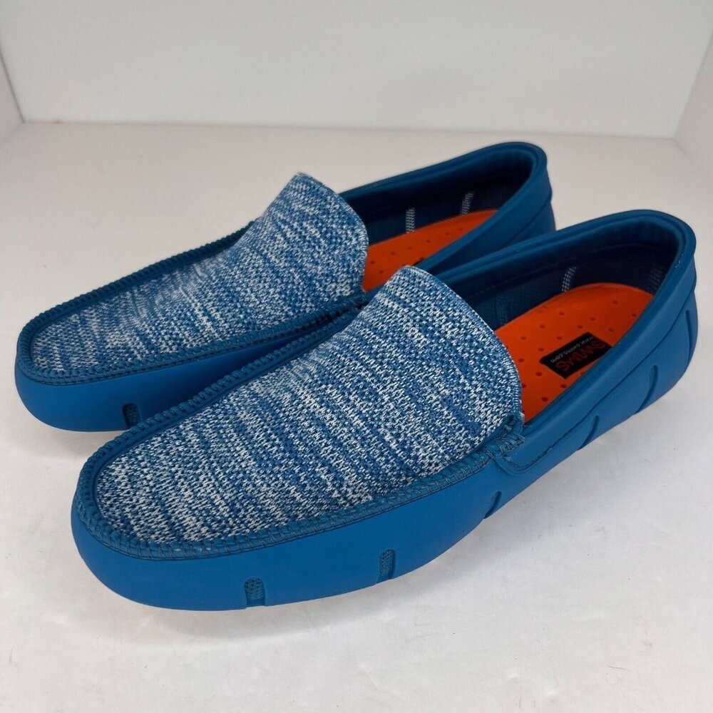 Swims Mens 21308-824 Blue Venetian Classic Low Top Slip On Size 10 Loafers